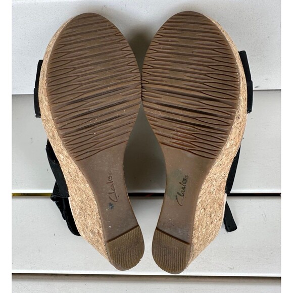 Collections by Clarks Annadel Ivory Wedge Sling Back Suede Leather Sandals 8.5 - Picture 6 of 7